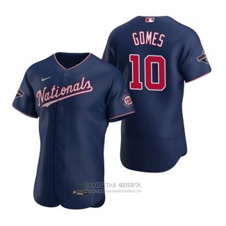 Camiseta Beisbol Hombre Washington Nationals Yan Gomes Autentico Replica Azul