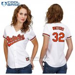 Camiseta Beisbol Mujer Baltimore Orioles 32 Matt Wieters Blanco Cool Base