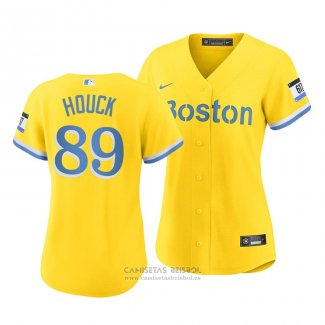 Camiseta Beisbol Mujer Boston Red Sox Tanner Houck 2021 City Connect Replica Oro