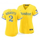 Camiseta Beisbol Mujer Boston Red Sox Xander Bogaerts 2021 City Connect Replica Oro