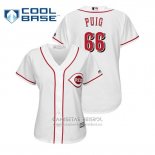 Camiseta Beisbol Mujer Cincinnati Reds Yasiel Puig Cool Base Primera Blanco