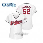 Camiseta Beisbol Mujer Cleveland Indians Mike Clevinger 2019 All Star Patch Cool Base Blanco