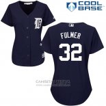Camiseta Beisbol Mujer Detroit Tigers 32 Michael Fulmer Azul Cool Base