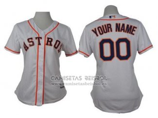 Camiseta Beisbol Mujer Houston Astros Personalizada Gris