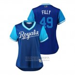 Camiseta Beisbol Mujer Kansas City Royals Heath Fillmyer 2018 LLWS Players Weekend Filly Azul