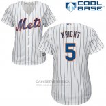 Camiseta Beisbol Mujer New York Mets David Wright Cool Base Blanco