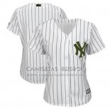 Camiseta Beisbol Mujer New York Yankees Personalizada Blanco