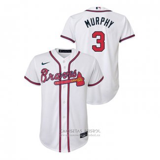 Camiseta Beisbol Nino Atlanta Braves Dale Murphy Replica Primera Blanco