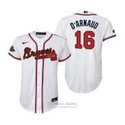 Camiseta Beisbol Nino Atlanta Braves Travis D'arnaud 2022 Gold Program Replica Blanco