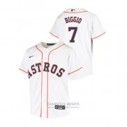 Camiseta Beisbol Nino Houston Astros Craig Biggio Replica Primera Blanco