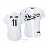 Camiseta Beisbol Nino Los Angeles Dodgers A.j. Pollock 2021 Gold Program Replica Blanco