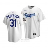 Camiseta Beisbol Nino Los Angeles Dodgers Joc Pederson 2020 Primera Replica Blanco