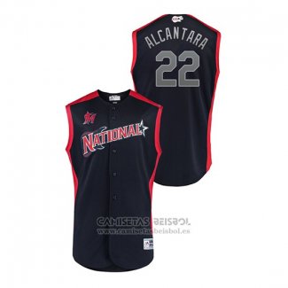 Camiseta Beisbol Nino Miami Marlins 2019 All Star Player National League Sandy Alcantara Azul