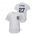 Camiseta Beisbol Nino New York Yankees Giancarlo Stanton Cooperstown Collection Primera Blanco