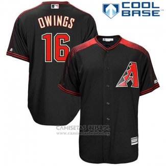 Camiseta Beisbol Hombre Arizona Diamondbacks 16 Chris Owings Negro Cool Base