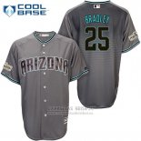 Camiseta Beisbol Hombre Arizona Diamondbacks 2017 Postemporada 25 Archie Bradley Gris Cool Base