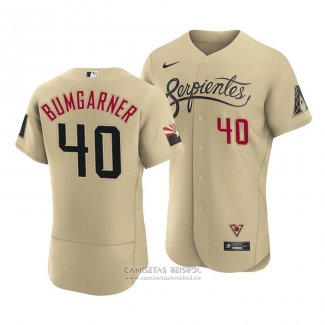 Camiseta Beisbol Hombre Arizona Diamondbacks Madison Bumgarner 2021 City Connect Autentico Oro