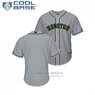 Camiseta Beisbol Hombre Astros 2018 Dia de los Caidos Cool Base Gris
