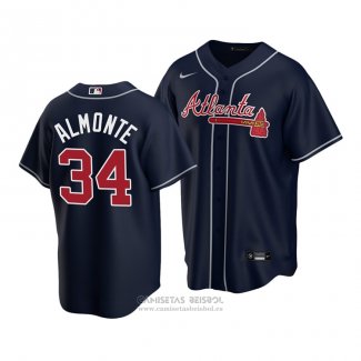 Camiseta Beisbol Hombre Atlanta Braves Abraham Almonte Replica Azul