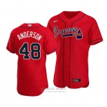 Camiseta Beisbol Hombre Atlanta Braves Ian Anderson Alterno Autentico Rojo