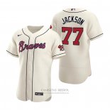 Camiseta Beisbol Hombre Atlanta Braves Luke Jackson Autentico 2020 Alterno Crema