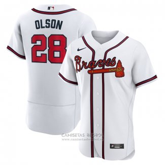 Camiseta Beisbol Hombre Atlanta Braves Matt Olson Primera Autentico Blanco