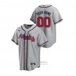 Camiseta Beisbol Hombre Atlanta Braves Personalizada 2020 Replica Road Gris