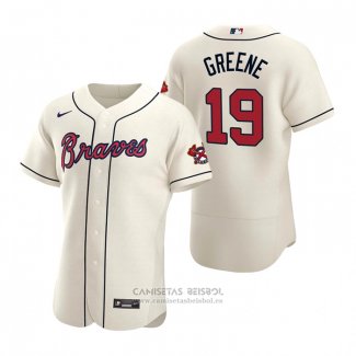 Camiseta Beisbol Hombre Atlanta Braves Shane Greene Autentico 2020 Alterno Crema