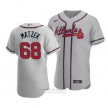 Camiseta Beisbol Hombre Atlanta Braves Tyler Matzek Autentico Road Gris