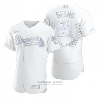 Camiseta Beisbol Hombre Atlanta Braves Warren Spahn Awards Collection Retirement Blanco