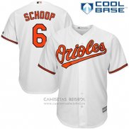 Camiseta Beisbol Hombre Baltimore Orioles 6 Jonathan Schoop Blanco Cool Base