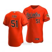 Camiseta Beisbol Hombre Baltimore Orioles Paul Fry Autentico Alterno Naranja