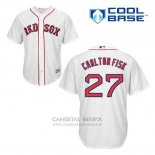 Camiseta Beisbol Hombre Boston Red Sox 27 Carlton Fisk Blanco Primera Cool Base