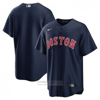 Camiseta Beisbol Hombre Boston Red Sox Alterno Replica Azul