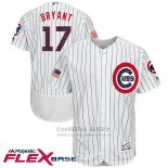 Camiseta Beisbol Hombre Chicago Cubs 2017 Estrellas y Rayas Cubs 17 Kris Bryant Blanco Flex Base