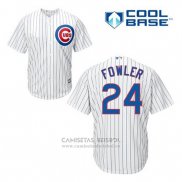 Camiseta Beisbol Hombre Chicago Cubs 24 Dexter Fowler Blanco Primera Cool Base