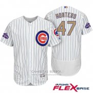 Camiseta Beisbol Hombre Chicago Cubs 47 Miguel Montero Blanco Oro Flex Base