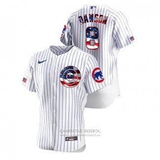 Camiseta Beisbol Hombre Chicago Cubs Andre Dawson 2020 Stars & Stripes 4th of July Blanco