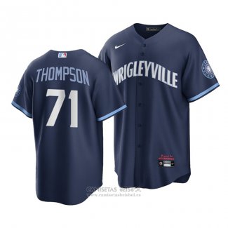 Camiseta Beisbol Hombre Chicago Cubs Keegan Thompson 2021 City Connect Replica Azul