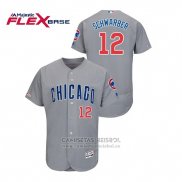 Camiseta Beisbol Hombre Chicago Cubs Kyle Schwarber Flex Base Gris