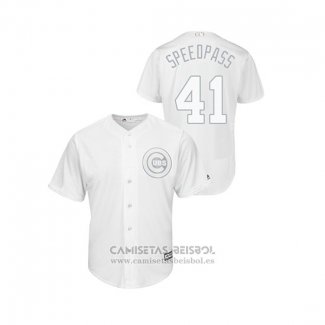 Camiseta Beisbol Hombre Chicago Cubs Steve Cishek 2019 Players Weekend Speedpass Replica Blanco