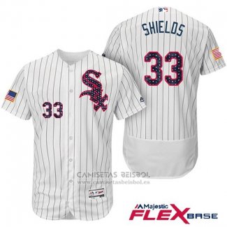 Camiseta Beisbol Hombre Chicago White Sox 2017 Estrellas Y Rayas 33 James Shields Blanco Flex Base