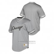 Camiseta Beisbol Hombre Chicago White Sox Cooperstown Collection Mesh Wordmark V-Neck Gris