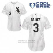 Camiseta Beisbol Hombre Chicago White Sox Harold Baines 3 Blanco Primera Cool Base