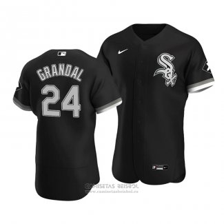 Camiseta Beisbol Hombre Chicago White Sox Yasmani Grandal Autentico Alterno Negro