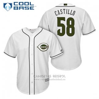 Camiseta Beisbol Hombre Cincinnati Reds 58 Luis Castillo Blanco 2018 Alterno Cool Base