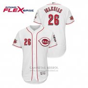 Camiseta Beisbol Hombre Cincinnati Reds Raisel Iglesias Flex Base Blanco