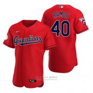 Camiseta Beisbol Hombre Cleveland Guardians Wilson Ramos Autentico Alterno Rojo