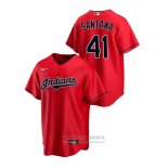 Camiseta Beisbol Hombre Cleveland Indians Carlos Santana Replica Alterno Rojo