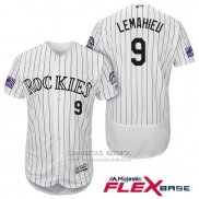 Camiseta Beisbol Hombre Colorado Rockies Dj Lemahieu 9 Blanco Autentico Collection Flex Base